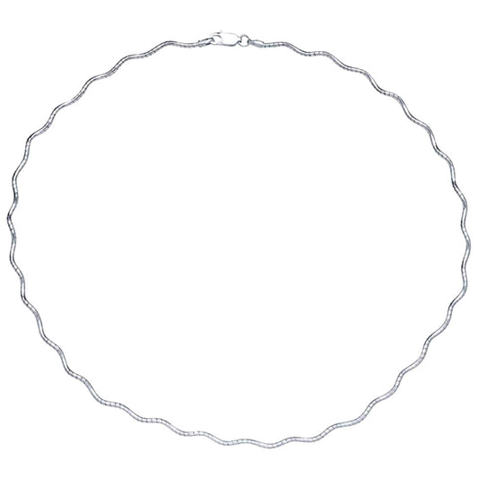 Sterling Silver Wavy Omega Chain