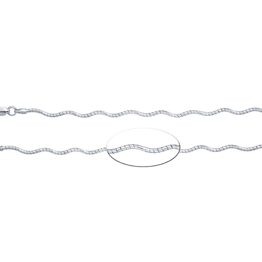 Sterling Silver Wavy Omega Chain
