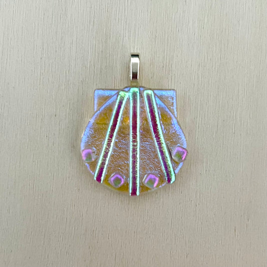 Fused Dichroic Glass Shell Pendant