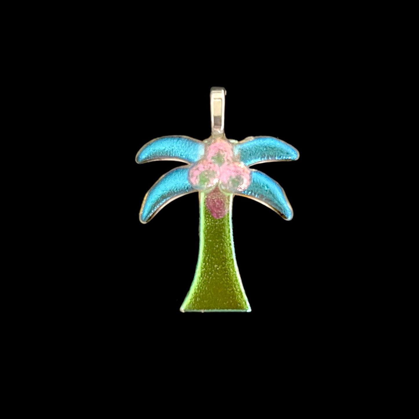 Fused Dichroic Glass Palm Tree Pendant