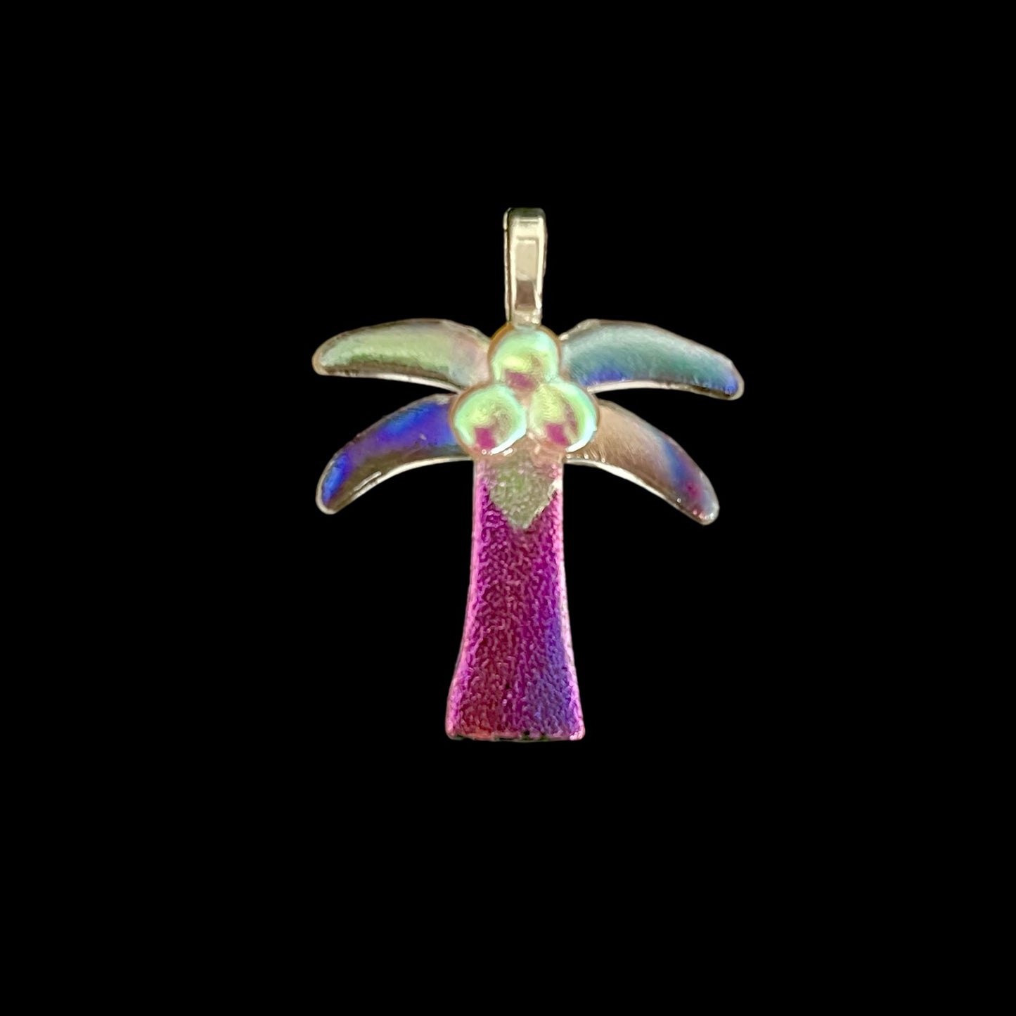 Fused Dichroic Glass Palm Tree Pendant