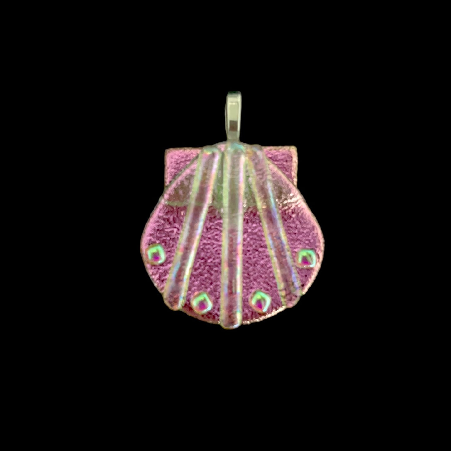 Fused Dichroic Glass Shell Pendant