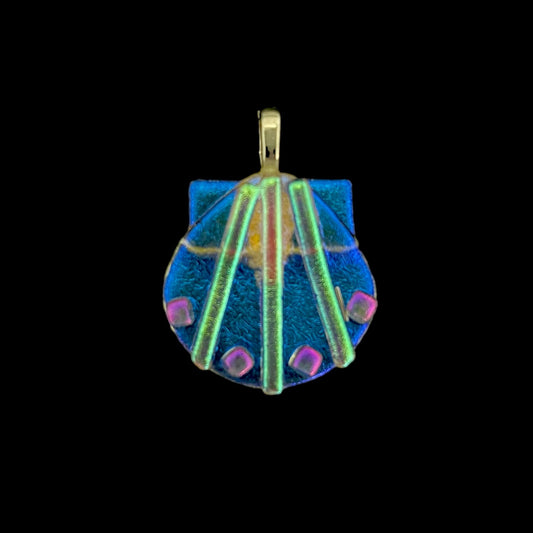 Fused Dichroic Glass Shell Pendant