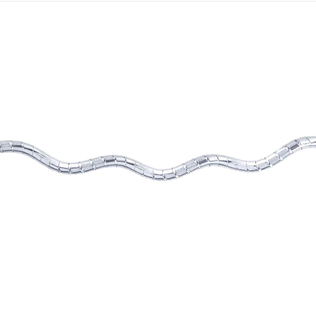 Sterling Silver Wavy Omega Chain