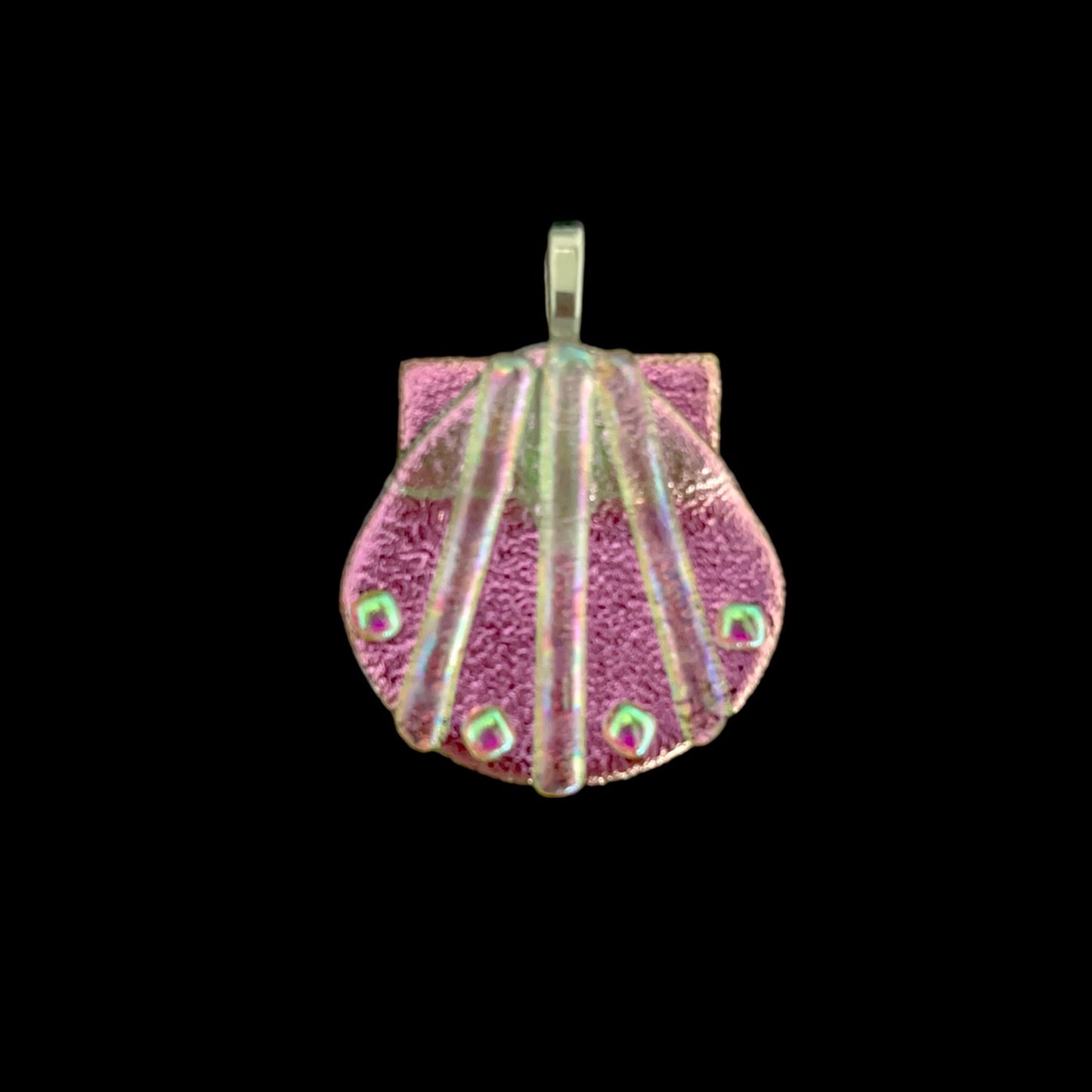 Fused Dichroic Glass Shell Pendant